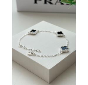 Pulseira Trevos Ônix em Prata 925